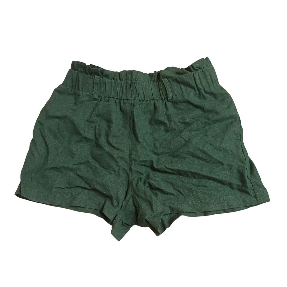 HAVE Los Angeles Paperbag Shorts Womens Medium Green Linen Blend 94625-LN